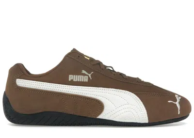 Pre-owned Puma Men's  Speedcat Og (gold Tongue Logo) Sneakers In Haute Coffee/frosted Ivory In Multi
