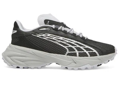 Pre-owned Puma Men's  Spirex Speed Black Sneakers In  Black/silver Mist In Multi