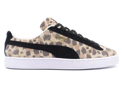 Pre-owned Puma Men's  Suede Animal Sneakers In Granola/ Black/ White