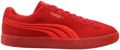 Pre-owned Puma Men's  Suede Classic Badge Iced Sneakers In High Risk Red