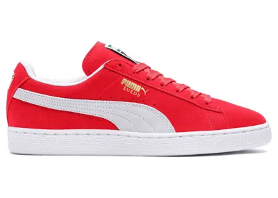 Pre-owned Puma Men's  Suede Classic Sneakers In Team Regal Red/white