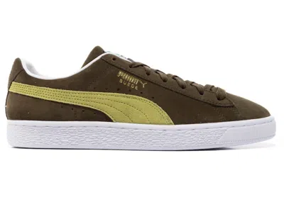 Pre-owned Puma Men's  Suede Classic Xxi Sneakers In Deep Olive/tart Apple/white