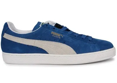 Pre-owned Puma Men's  Suede Classicsneakers In Olympian Blue/white