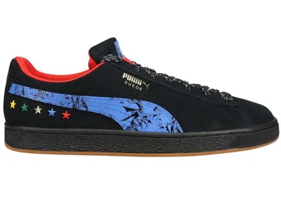 Pre-owned Puma Men's  Suede Dc Justice League Sneakers In Black/bluemazing In Multi