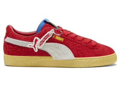 Pre-owned Puma Men's  Suede Joshua Vides X Scuderia Ferrari 70s Ferrari Racing Sneakers In White/black In Multi