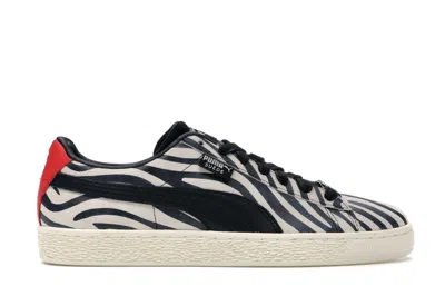 Pre-owned Puma Men's  Suede Kiss Paul Stanley Sneakers In  White/ Black
