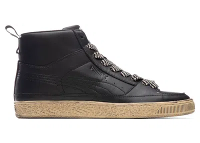 Pre-owned Puma Men's  Suede Mid Rhuigi Distressed Sneakers In Black