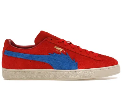 Pre-owned Puma Men's  Suede One Piece Buggy Sneakers In For All Time Red/ultra Blue