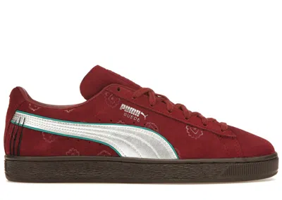 Pre-owned Puma Men's  Suede One Piece Redhaired Shanks Sneakers In Team Regal Red/ Silver In Multi