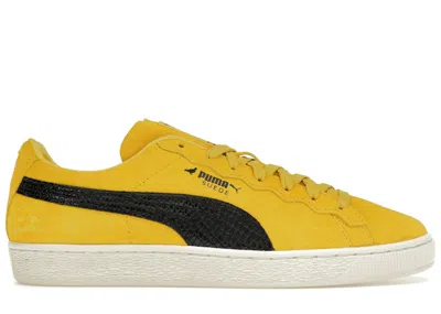 Pre-owned Puma Men's  Suede Staple Gidra Sneakers In Fresh Pear/sun Ray Yellow