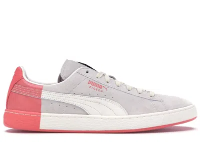 Pre-owned Puma Men's  Suede Staple Pigeon Sneakers In White/peach In Multi