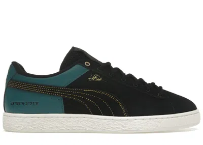 Pre-owned Puma Men's  Suede Usain Bolt Paris Olympics Sneakers In  Black/cold Green