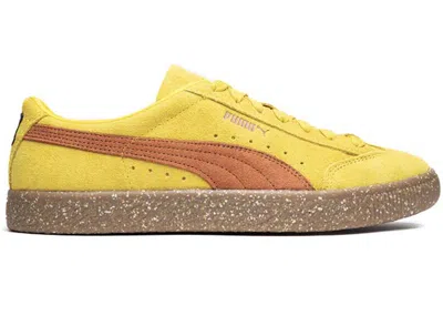 Pre-owned Puma Men's  Suede Vintage Perks And Mini Sneakers In Black/fresh Pear