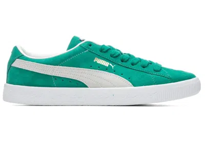Pre-owned Puma Men's  Suede Vintage Sneakers In Kelly Green/white