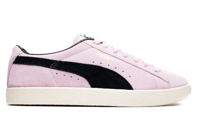 Pre-owned Puma Men's  Suede Vintage Sneakers In Pearl Pink/black/frosted Ivory