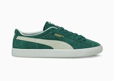 Pre-owned Puma Men's  Suede Vintage Sneakers In Ponderosa Pine/ White