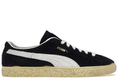 Pre-owned Puma Men's  Suede Vintage The Never Worn Sneakers In Black/whisper White/mellow Yellow