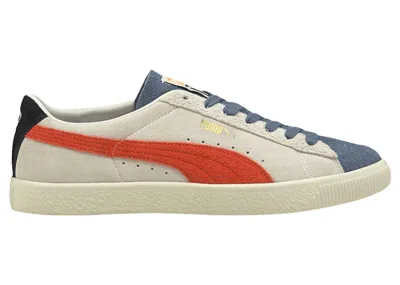 Pre-owned Puma Men's  Suede Vintage Wtformstripe Sneakers In Whisper White/peyote/china Blue In Multi