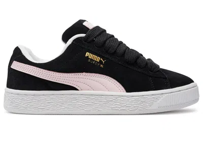 Pre-owned Puma Men's  Suede Xl Black Sneakers In  Black/whisp Of Pink
