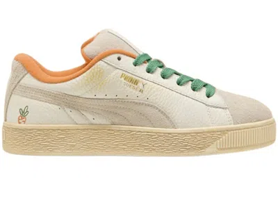 Pre-owned Puma Men's  Suede Xl Carrots Sneakers In Warm White/rickie Orange