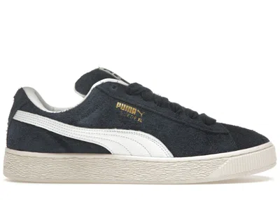 Pre-owned Puma Men's  Suede Xl Hairy Suede Sneakers In Club Navy Blue/frosted Ivory