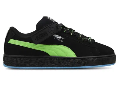 Pre-owned Puma Men's  Suede Xl Mercedes Amg Mapf1 Neon Sneakers In Sheen Green/black