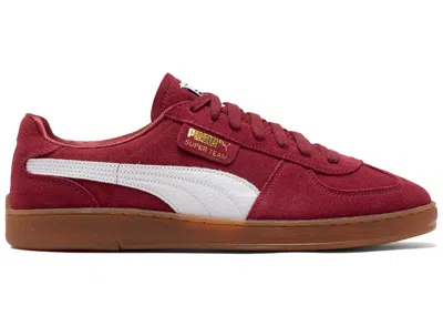 Pre-owned Puma Men's  Super Team Suede Sneakers In Team Regal Red/ White/gum