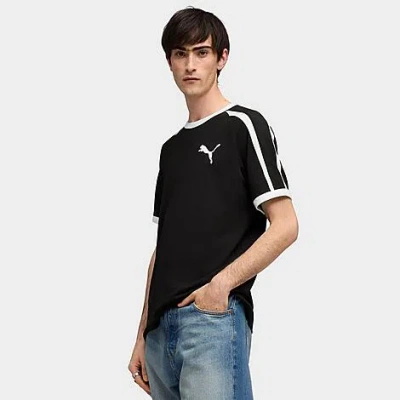 Puma Men's  T7 Big Cat Ringer T-shirt In Black