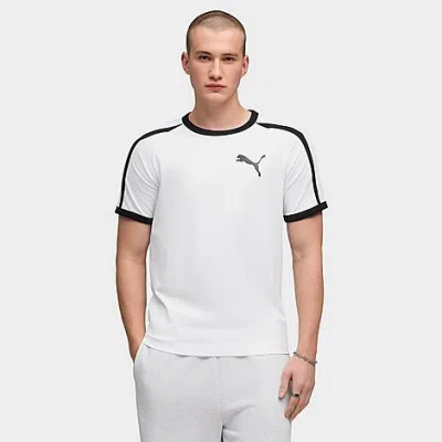 Puma Men's  T7 Big Cat Ringer T-shirt In White