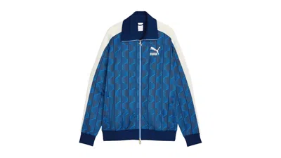 Pre-owned Puma Men's  The Neverworn Ii T7 Track Full Zip Jacket In Racing Blue