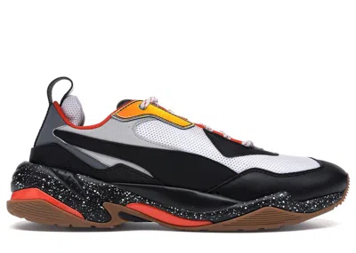 Pre-owned Puma Men's  Thunder Electric Black Sneakers In  Black/white/orange In Multi