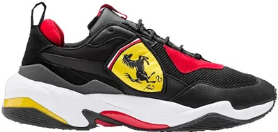 Pre-owned Puma Men's  Thunder Scuderia Ferrari Sneakers In  Black/rosso Corsa In Multi