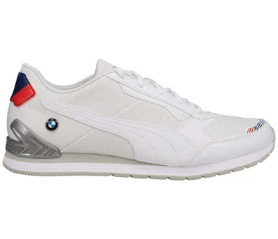 Pre-owned Puma Men's  Track Racer Bmw Motorsport Sneakers In White/silver