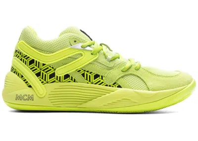 Pre-owned Puma Men's  Trc Blaze Court Mcm Sneakers In Acid Lime/black In Multi