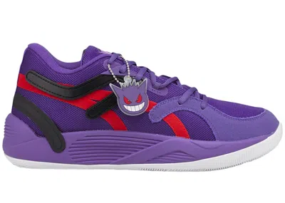 Pre-owned Puma Men's  Trc Blaze Court Pokã©mon Gengar Sneakers In Electric Purple/fiery Red