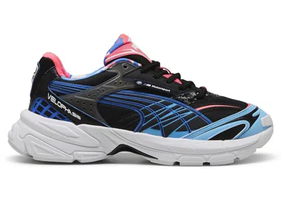 Pre-owned Puma Men's  Velophasis Bmw Motorsport Neon Energy Sneakers In Black/blue/red