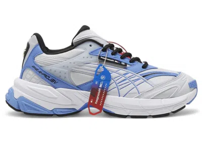 Pre-owned Puma Men's  Velophasis Bmw Motorsport Sneakers In Silver Mist/blue Skies