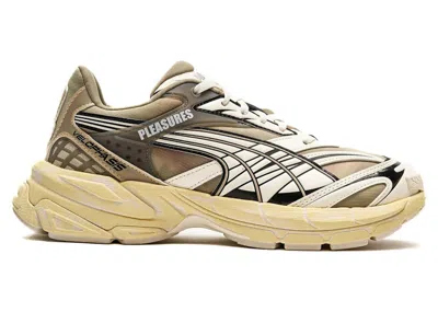 Pre-owned Puma Men's  Velophasis Pleasures Overdyed Sneakers In Birch Tree/anise Flower