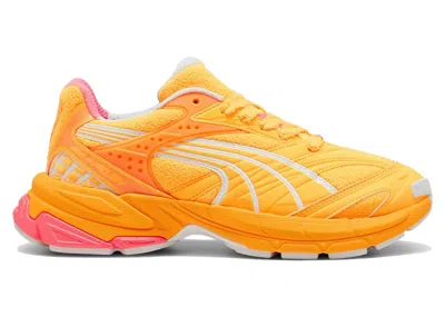 Pre-owned Puma Men's  Velophasis Scuderia Ferrari Neon Energy Sneakers In Sun Stream