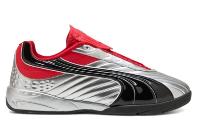 Pre-owned Puma Men's  Vs2 Goalgetter Sneakers In  Silver/for All Time Red
