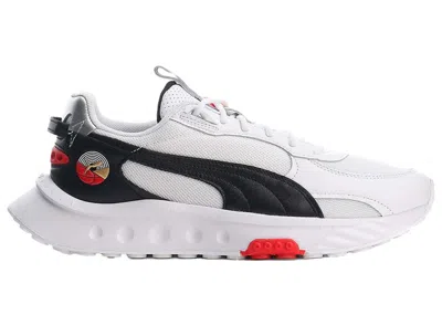 Pre-owned Puma Men's  Wild Rider Art Of Sport Sneakers In White/black/high Risk Red