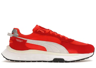 Pre-owned Puma Men's  Wild Rider Pickup Sneakers In Urban Red/ Red