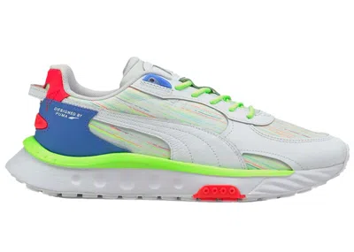 Pre-owned Puma Men's  Wild Rider Spectra Sneakers In  White/bluemazing In Multi