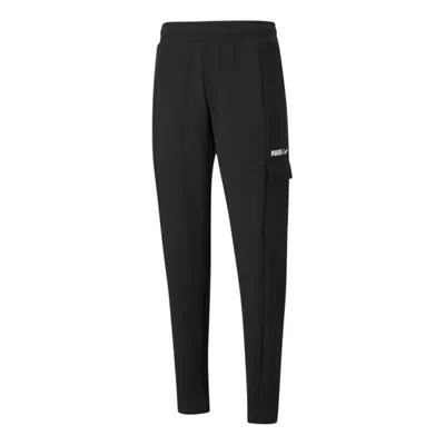 Puma Men's  Winterized Pants Side Pocket Fleece Lined Stay Warm Knit Sports Pants Black