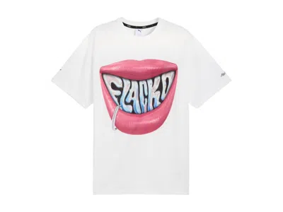 Pre-owned Puma Men's  X A$ap Rocky Flacko Smile Tee Shirt In White