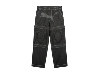 Pre-owned Puma Men's  X A$ap Rocky Knee Pad Pants In Black/denim In Multi