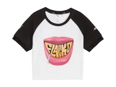 Pre-owned Puma Men's  X A$ap Rocky Woflacko Smile Baby Tee Shirt In White