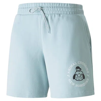 Pre-owned Puma Men's  X Animal Crossing New Horizons Shorts In Light Sky Blue