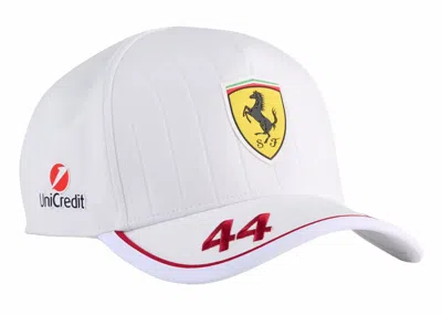 Pre-owned Puma Men's  X Ferrari Scuderia Hp Hamilton Baseball Cap In White