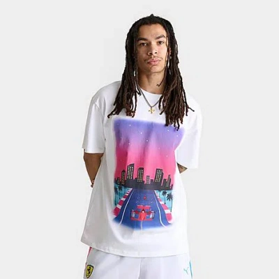 Puma Men's  X Ferrari Sketches Graphic Ii T-shirt In White
